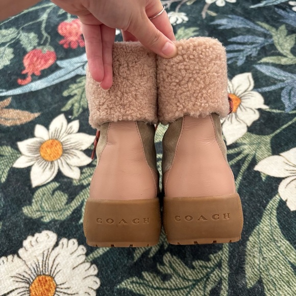 Coach Tyler Pink Suede Ankle Cold Weather Winter Boots Women's Sz 6 - Picture 4 of 8